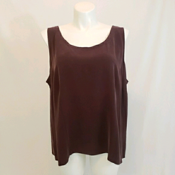 Eileen Fisher Tops - Eileen Fisher Silk Georgette Crepe Shell Tank 3X